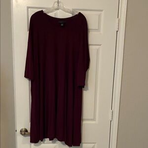 Joan Vass Burgundy Midi Dress